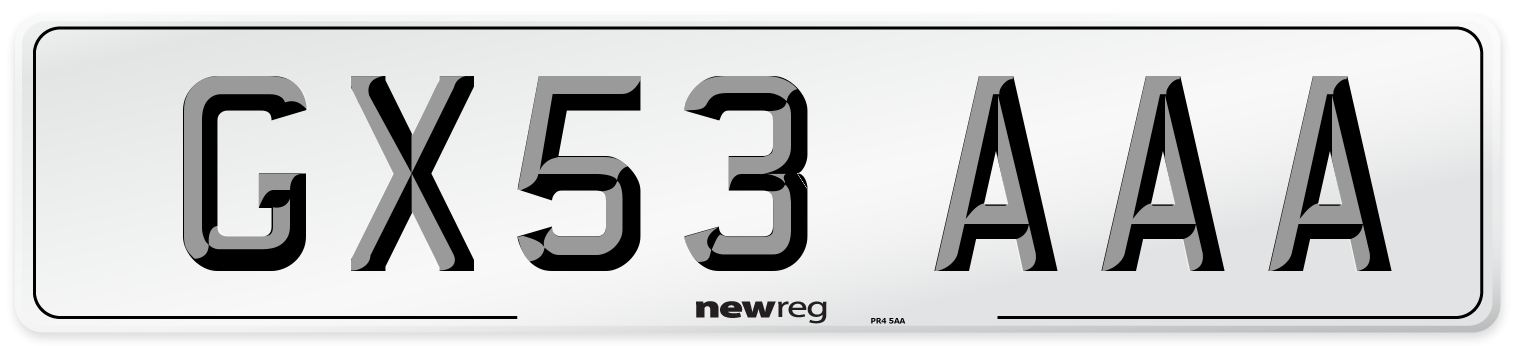 GX53 AAA Number Plate from New Reg